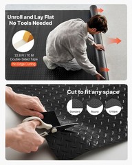 Garage Floor Roll, 4 x 7 ft Garage Flooring Mat, 2.2 mm Thickened PVC Diamond Pl