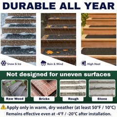Outdoor Stair Treads Non Slip – 30″ x 6″ x x 12 Pack, Black –