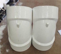 2PC LOT Charlotte 3in PVC DWV Schedule 40 HubxHub 45-Degree Fitting Elbow White