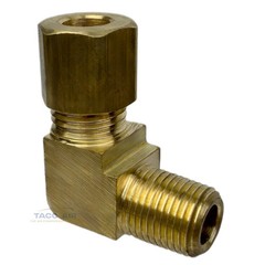1/4″ Compression x 1/8″ Male NPT 90 Degree Brass Compression Elbow Pipe Fitting