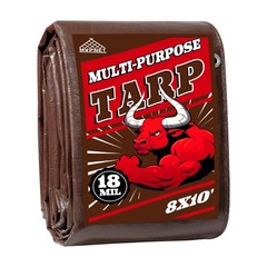 Tarp 8x10FT, 18 Mil Heavy Duty Large Tarps, 100% Waterproof Tarp, UV Resistan…