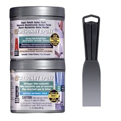 PC~Masonry Epoxy Adhesive Paste, 2~Part Repair, 8 oz, Gray