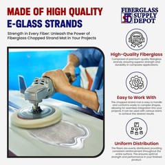 Fiberglass Chopped Strand Mat .75 oz | 50 inches Wide x 30 Feet Long | 10 Yar…