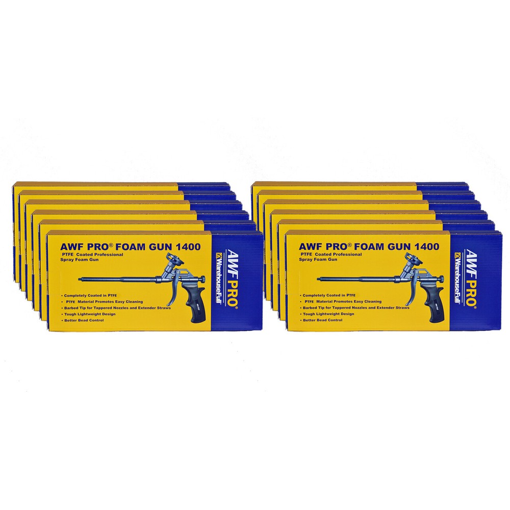 AWF PRO Spray Foam Gun, PTFE Non Stick Coated Gun, Case of 12