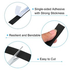 3 Pcs 3/4″W x 1/8″T x 16.4 Ft EVA Single Sided Foam Tape Black