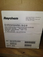 RAYCHEM 18-2-9 SHRINKMARK HEAT SHRINK IDENTIFICATION LABELS SLEEVES 250 PACK