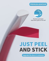Art3d 10 Ft Peel and Stick Flexible Vinyl Molding Trim for 10 feet, White