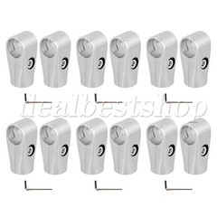 12 x Metal T Tube Connector Pipe Clamp Clip 1 Inches Inner Dia Silver