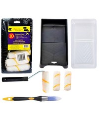 Bates- Paint Tray Set, 10 pcs, 4-Inch Roller Kit, 4″, 10 Black