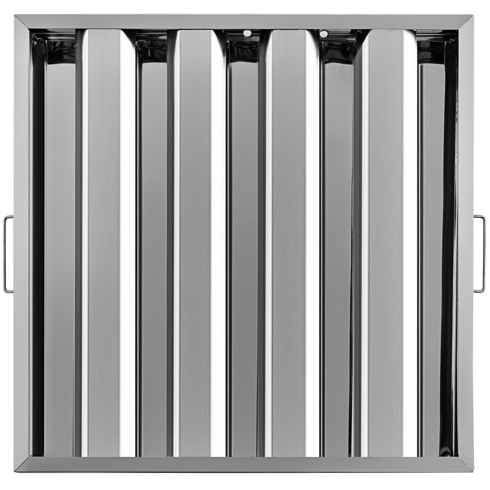 6x 19.5Wx19.5H inch 430 Stainless Steel 4-Groove Grease Filters for Range Hoods