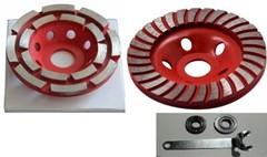 5″ Diamond Turbo Double Row Grinding Cup wheel 4 PIECE Concrete stone travertine