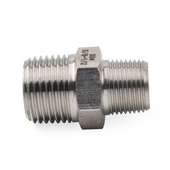 1pc 3/8″ BSPT Male to 1/2″ NPT Male 304 Stainless Hex Nipple Pipe Fitting