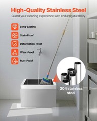 Stainless Steel Floor Mop Sink, 22 x 19 x 12 in, 304 Stainless Steel, with 3-in-