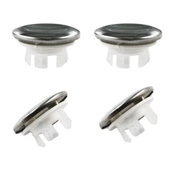 4 Pack Silver Sink Trim Overflow Cover Inserts Round Caps