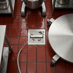 7 3/4 in. Flat Floor Drain Strainer with Handle, Stainless Steel Drain Screen