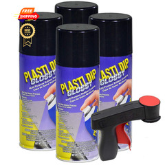 Plasti Dip Glossy Black Rim Kit, 11 oz Aerosol, 11 Ounce (Pack of 4),