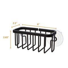 SunnyPoint NeverRust Kitchen & Bathroom Sink Caddy 6″ x 2.5″ x 2.65″, Black