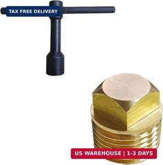 3 Pcs Boat Drain Plug with Boat Drain Plug Wrench, Brass Drain Plugs Fl