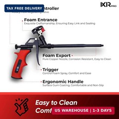 ixirpro Mega Professional Expanding Foam Spray Gun (1 Insulation Gun + 9 Extende