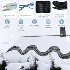20ft Roof Heat Tape for Roof and Gutters, Constant Wattage 5w/ft, CSA ETL Cer…