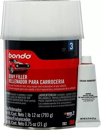262- Bondo Body Filler 00262 1 Qt , with Hardener 3m product