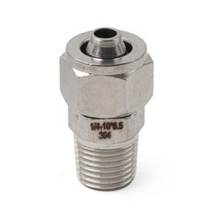 Compression Tube Fitting 1/4 PT Male Thread x 10mm OD Tube 304 Stainless Steel