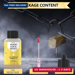 Door Hinge Lubricant 1 oz Needle Oiler, Upgraded Squeaky Door Hinge Lubricant fo