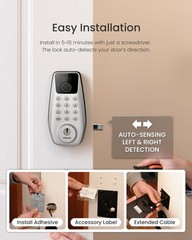 DESLOC C110 Fingerprint Smart Front Door Lock Set with Handle Keyless Entry D…