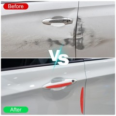 4pcs Car Door Edge Guards Protectors Silicone Side Door Edge Trim Strip White