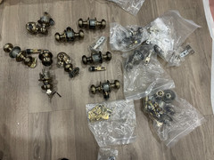 Lot of Schlage Georgian Antique Brass Keyed Closet Privacy Door Knobs