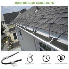 Roof De-Icing Cable Clips, 50 Pack Metal Clip, Heat Cable Roof Clip,7266