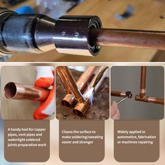 Copper Pipe Cleaner Set for Full Metal Copper Drill Tube Cleaning Brush 15/22mm