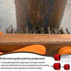 3pcs Copper Pipe Cleaners Plumbing And Heating Plumbing With 6 Wire Bristles