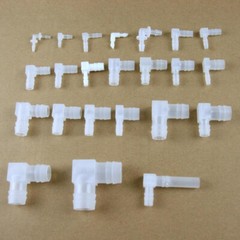 90° Elbow Hose Joiner Reducer Plastic Barbed Connector L-Type Fitting Clear