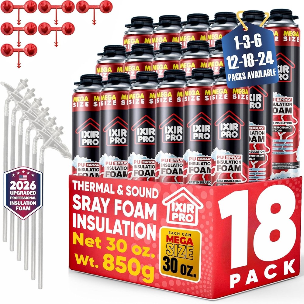 Mega Size Spray Foam Insulation Can (18×30 oz. / 850 g) Expanding Sealant