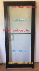 GLASS Storefront Door LH offset-pivot 3X7 Bronze anodized w-GLASS & Closer