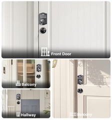 Keyless Entry Door Lock with 2 Knobs, Electronic Backlit Keypad Deadbolt with…