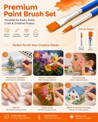 ZRLEI Small Paint Brushes Bulk, 160 Pcs Flat Tip Round Acrylic Small, Blue