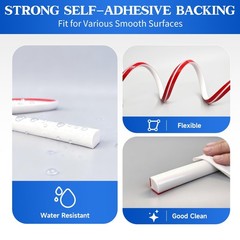 Yiyao Flexible Quarter Round Molding Bendable Molding Trim 0.5 Inchw X 40 Feetl