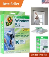 Indoor 10- Window Shrink Film Insulator Kit, 62-Inch x 420-Inch- Clear