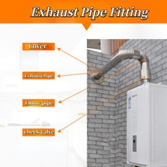 1X Gas Water Heater Exhaust Pipe 304SUS Straight Corrugated Pipe Fitting Quality