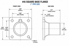 Brand New Hollaender Speed Rail Base Flange 1 inch pipe #45-6