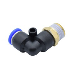 90° Elbow Pneumatic Connector Push In Air Hose 2-Way Brass Quick Tube Adaptor