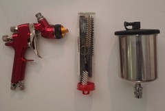 C.A. Technologies Jaguar J100H HVLP Red Spray Gun with Cup