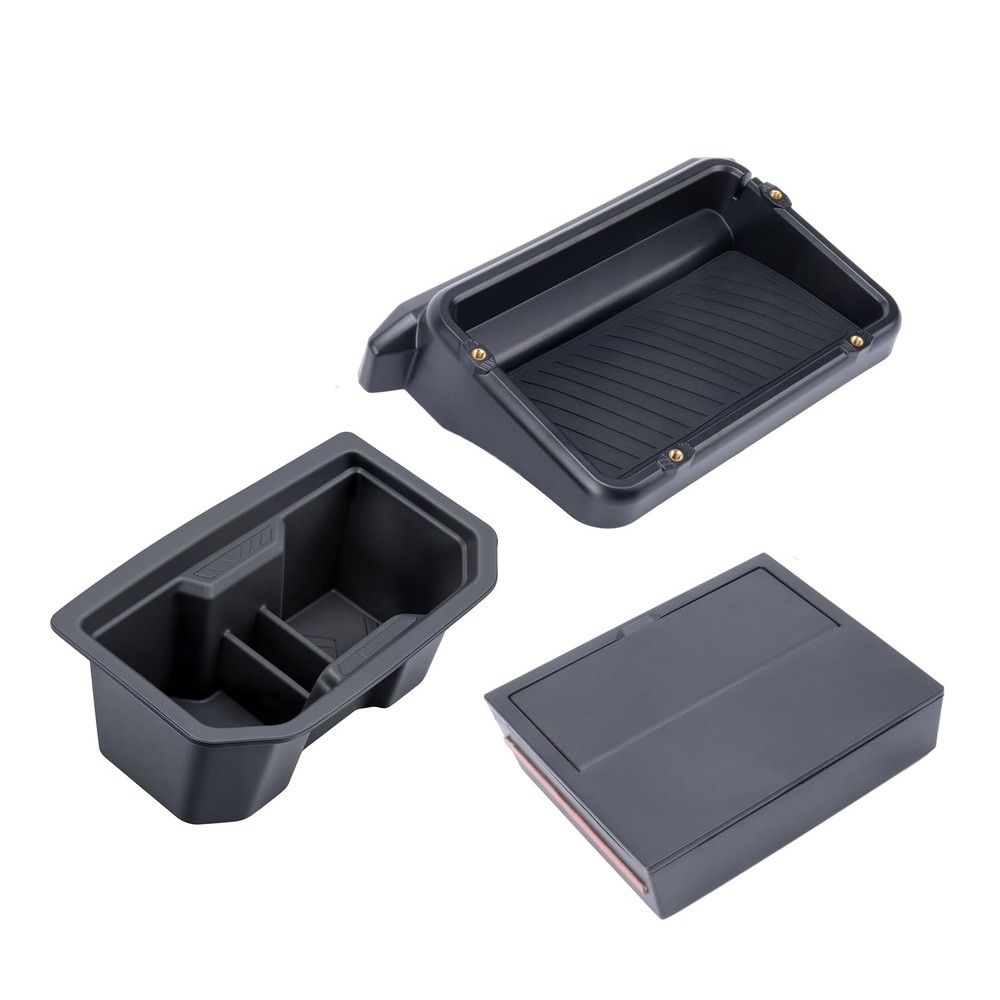 3-Piece 2025 Tacoma Console Organizer Armrest Dash Tray 8in Screen CupHolder ABS
