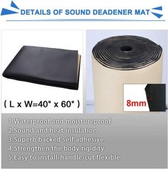 315Mil/8Mm 16.36Sqft Universal Car Heat Insulation Pad Underlay Foam Self-Adhesi