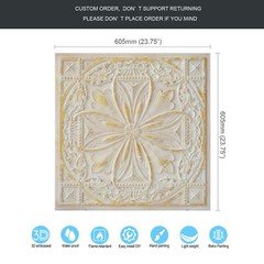 Artistic 3D ceiling tile, interior decorative panel, for HOTEL PL10 DCGW 10pcs