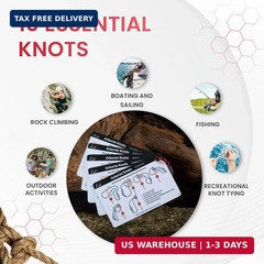 Kutir Arborist Knots Card Set – 10 Essential Knots for Camping, Climbing, & More