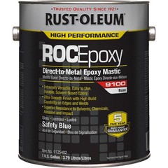RUST-OLEUM 9125402 Epoxy Mastic,9100,Safety Blue,1 gal,Can 6A381
