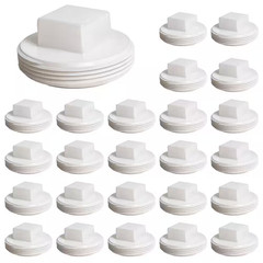3 In. White Rigid PVC DWV Cleanout Plug, Male Pipe Thread (MPT) End Cap for Drai